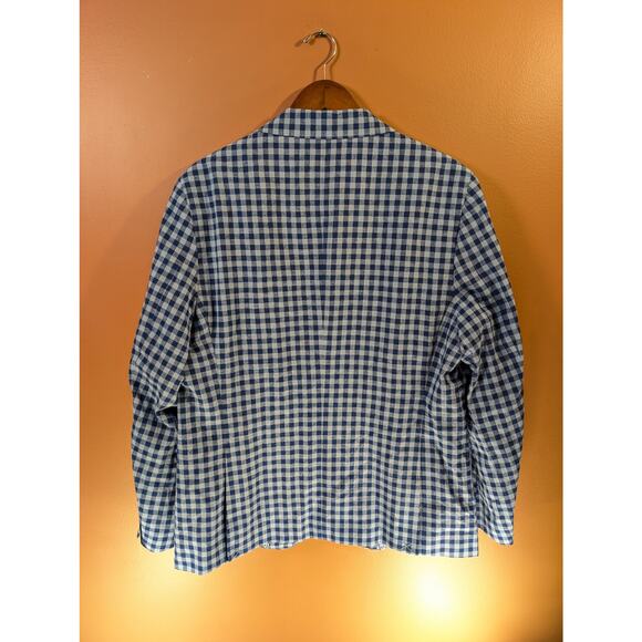 NEW Taylorbyrd 44R Men's Linen / Cotton Yale Blue Checkered Blazer - Picture 3 of 11